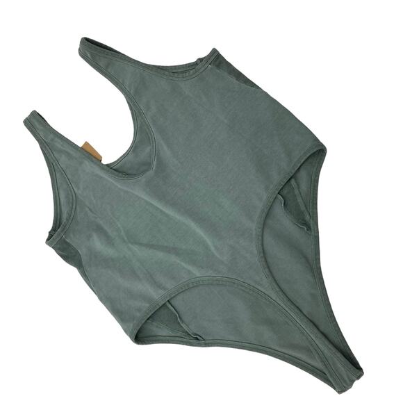 SKIMS Outdoor Basics Tank Thong Bodysuit Blue Chalk Cotton Blend Size 4X NEW - Picture 3 of 6